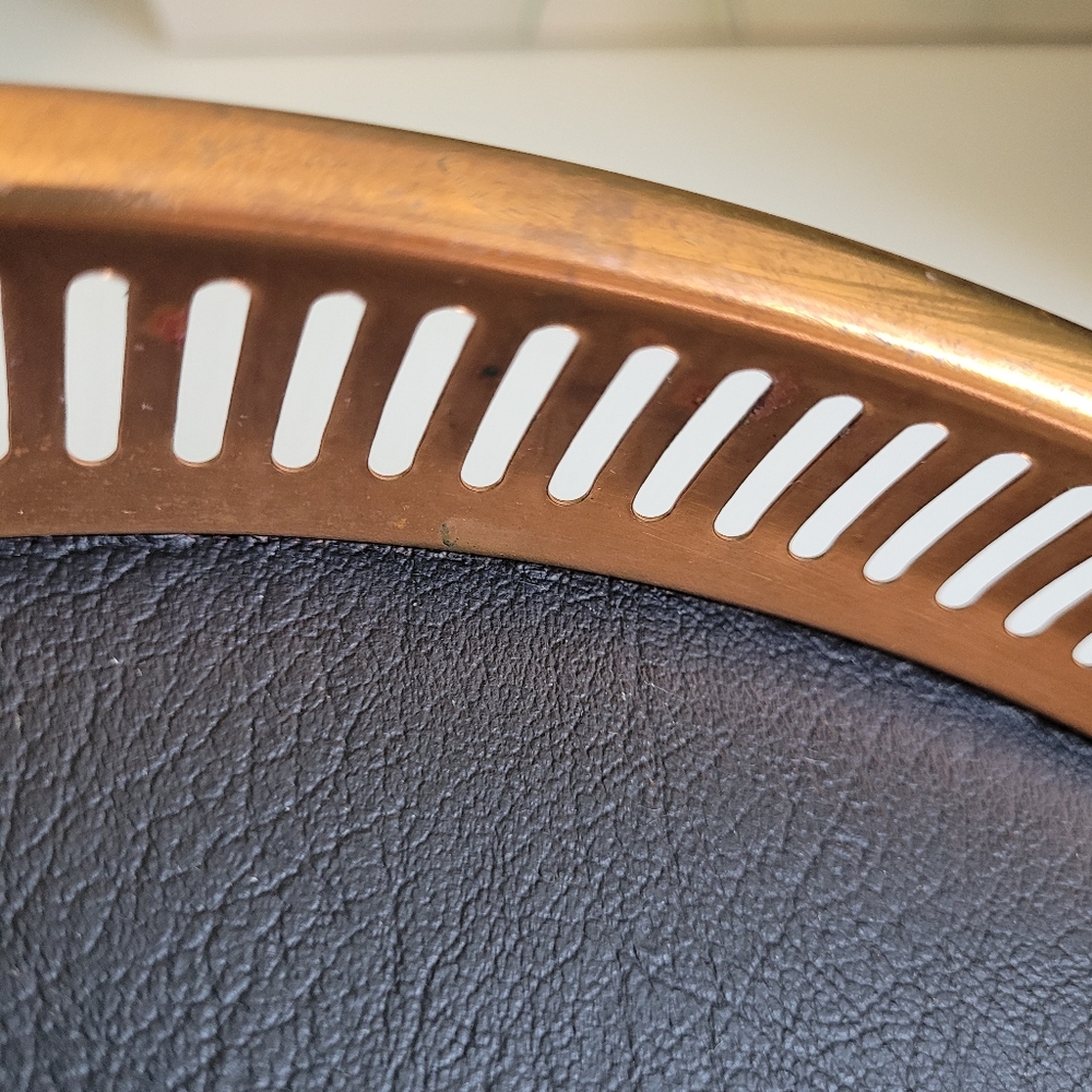 Vintage Copper Black and Brown Decorative Serving Tray MCM 60s Coppercraft Guild